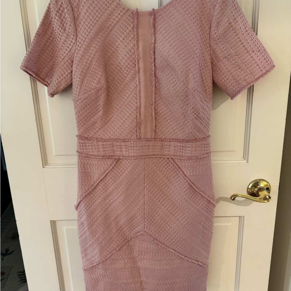 Elegant Pink Textured Women's Dress, Jackie O style
